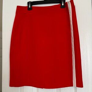 Banana Republic Sz 8 Red with a White Stripe Pencil Skirt Lined Work Career
